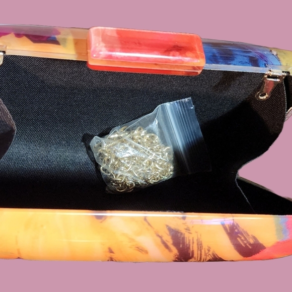 MATISSE Multi Color Acrylic Box Purse with Chain - Picture 4 of 4